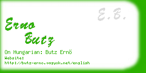 erno butz business card